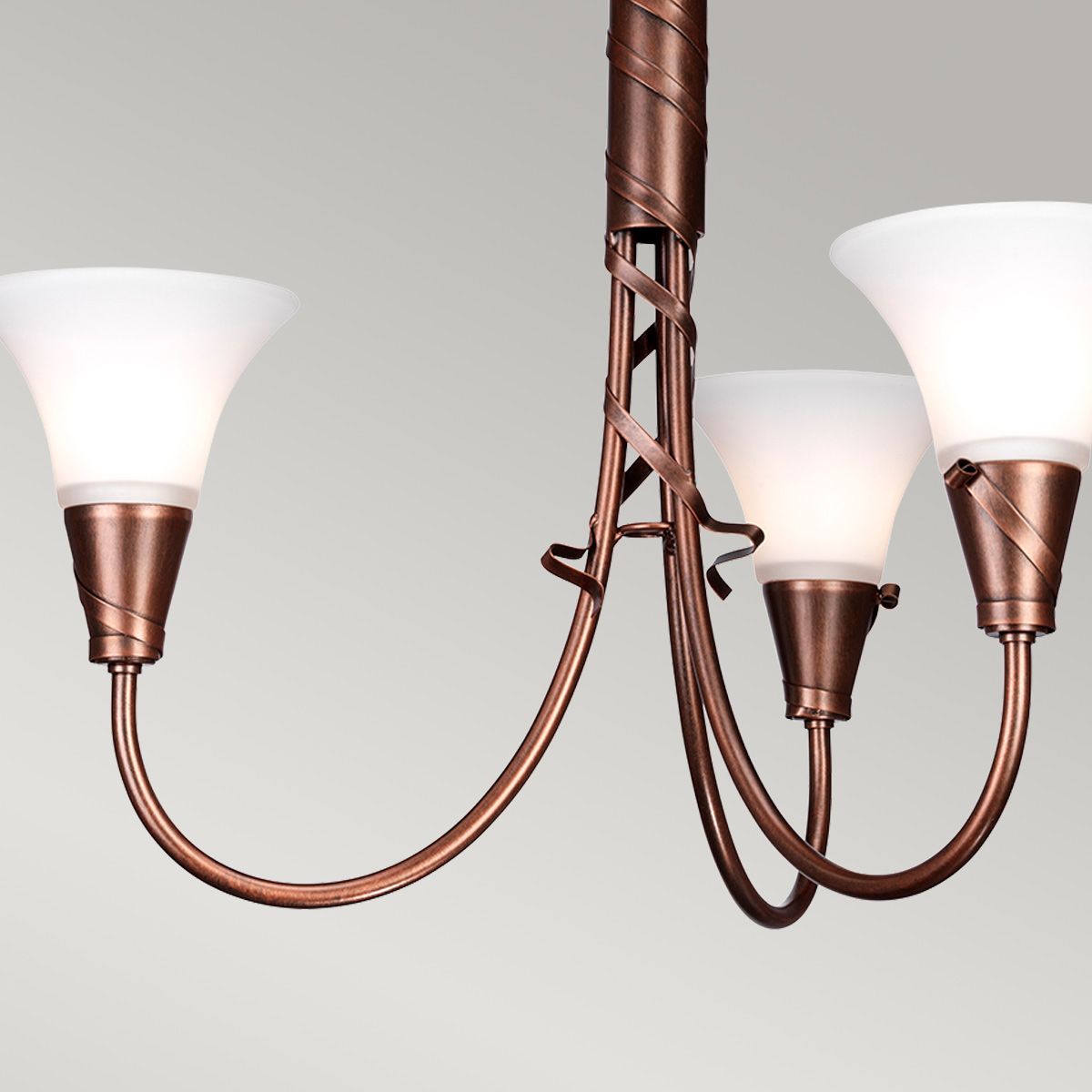 Elstead Emily 3 Light Chandelier - Copper Patina