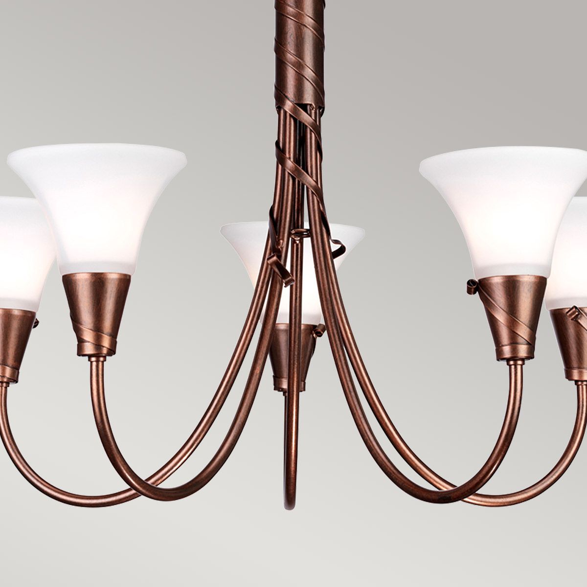 Elstead Emily 5 Light Chandelier - Copper Patina
