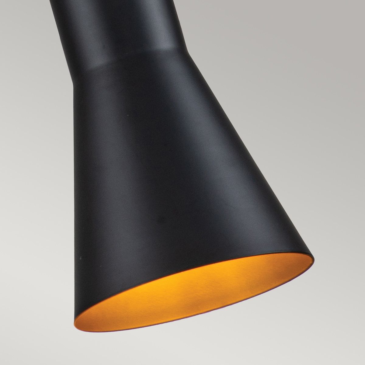 Elstead Etoile 1 Light Small Pendant - Matte Black & Gold Leaf