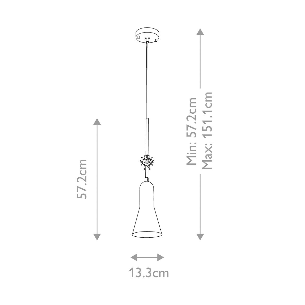 Elstead Etoile 1 Light Small Pendant - Matte Black & Gold Leaf