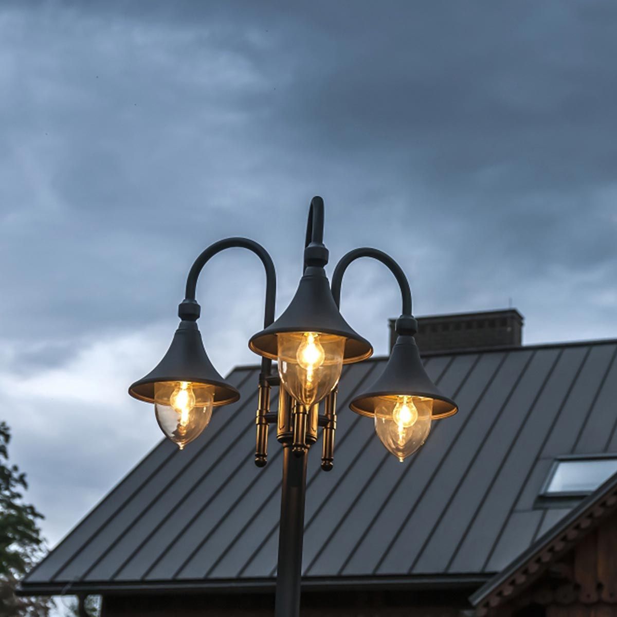 Norlys Firenze 3 Light Lamp Post - Black