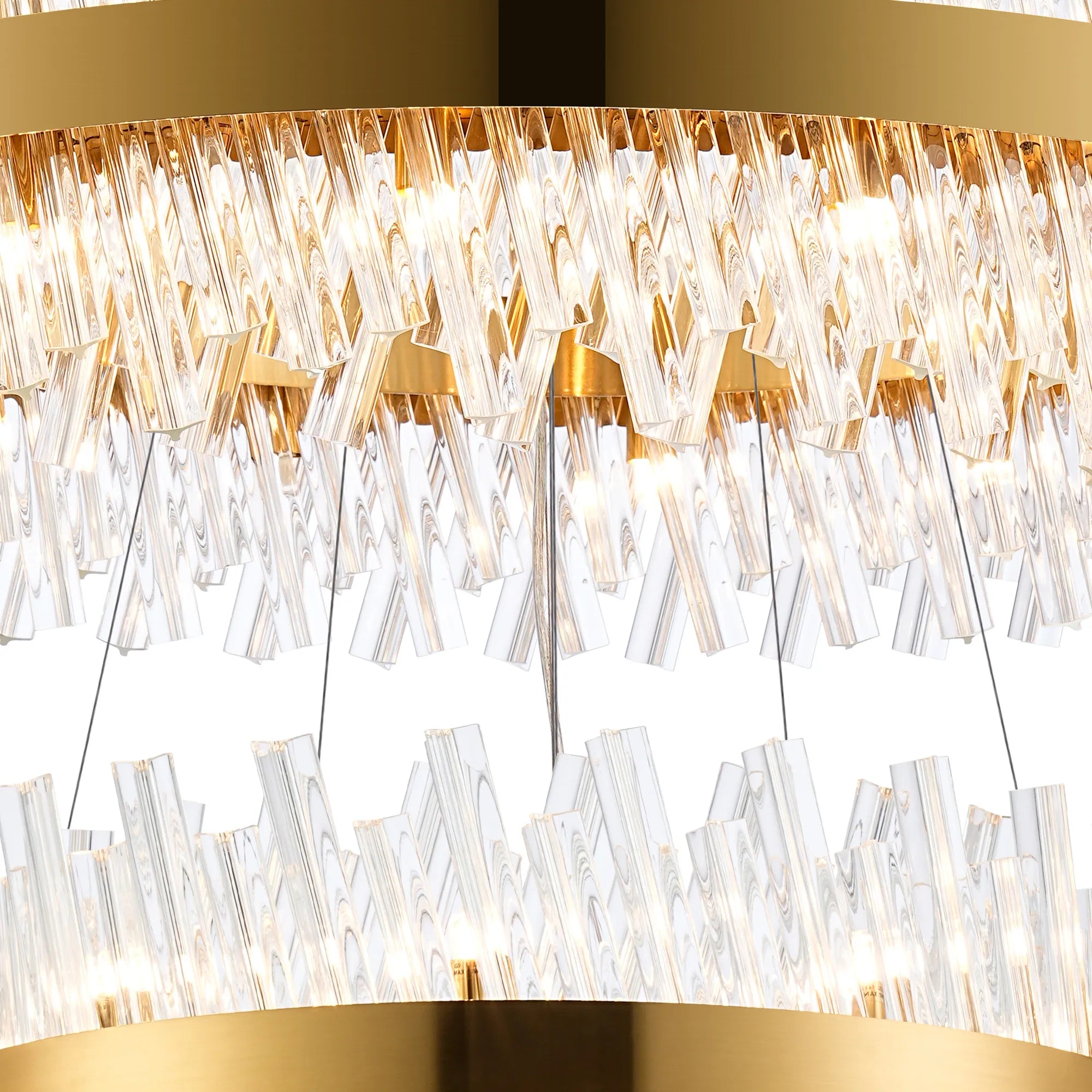 Farnley 3 Tier 80cm Pendant 24 Light - Brass & Clear