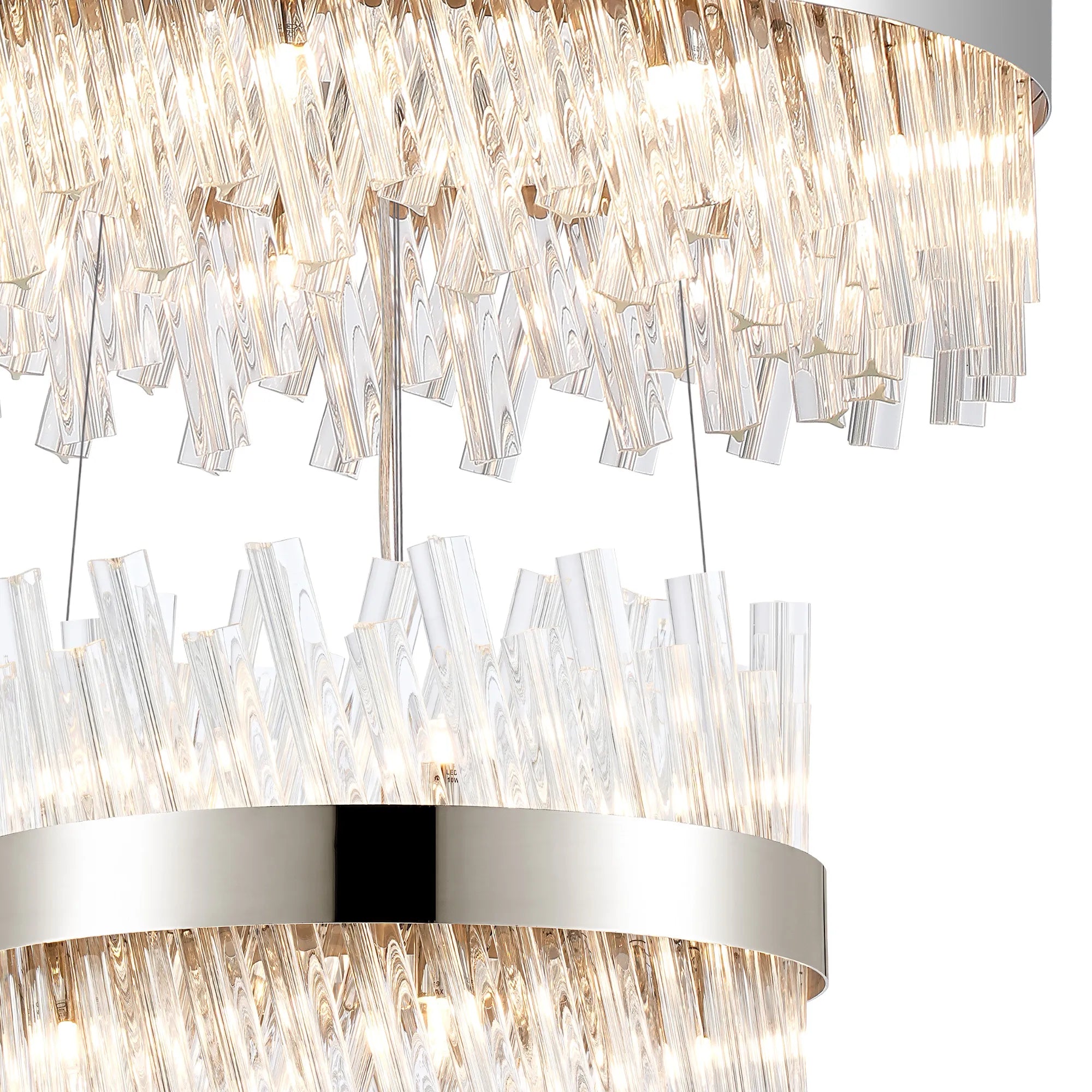 Farnley 3 Tier 80cm Pendant 24 Light - Polished Nickel & Clear