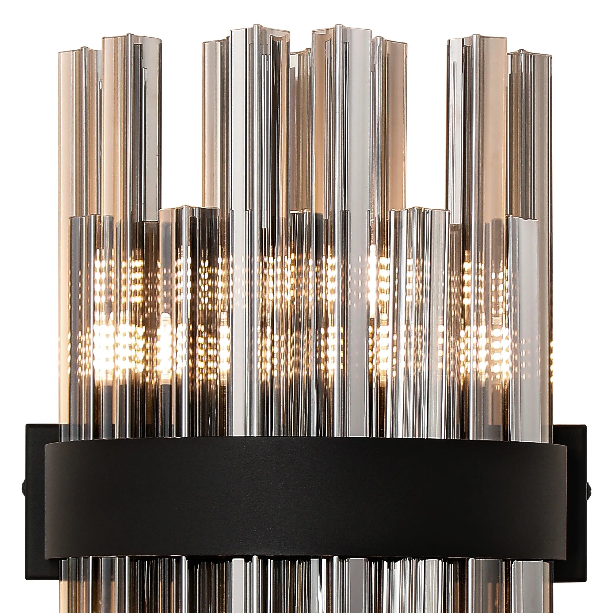 Farnley 6 Light Wall Light - Satin Black & Smoke