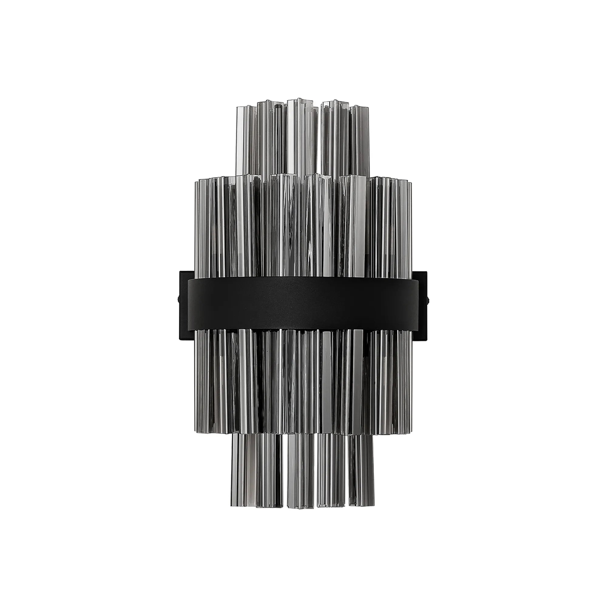 Farnley 6 Light Wall Light - Satin Black & Smoke