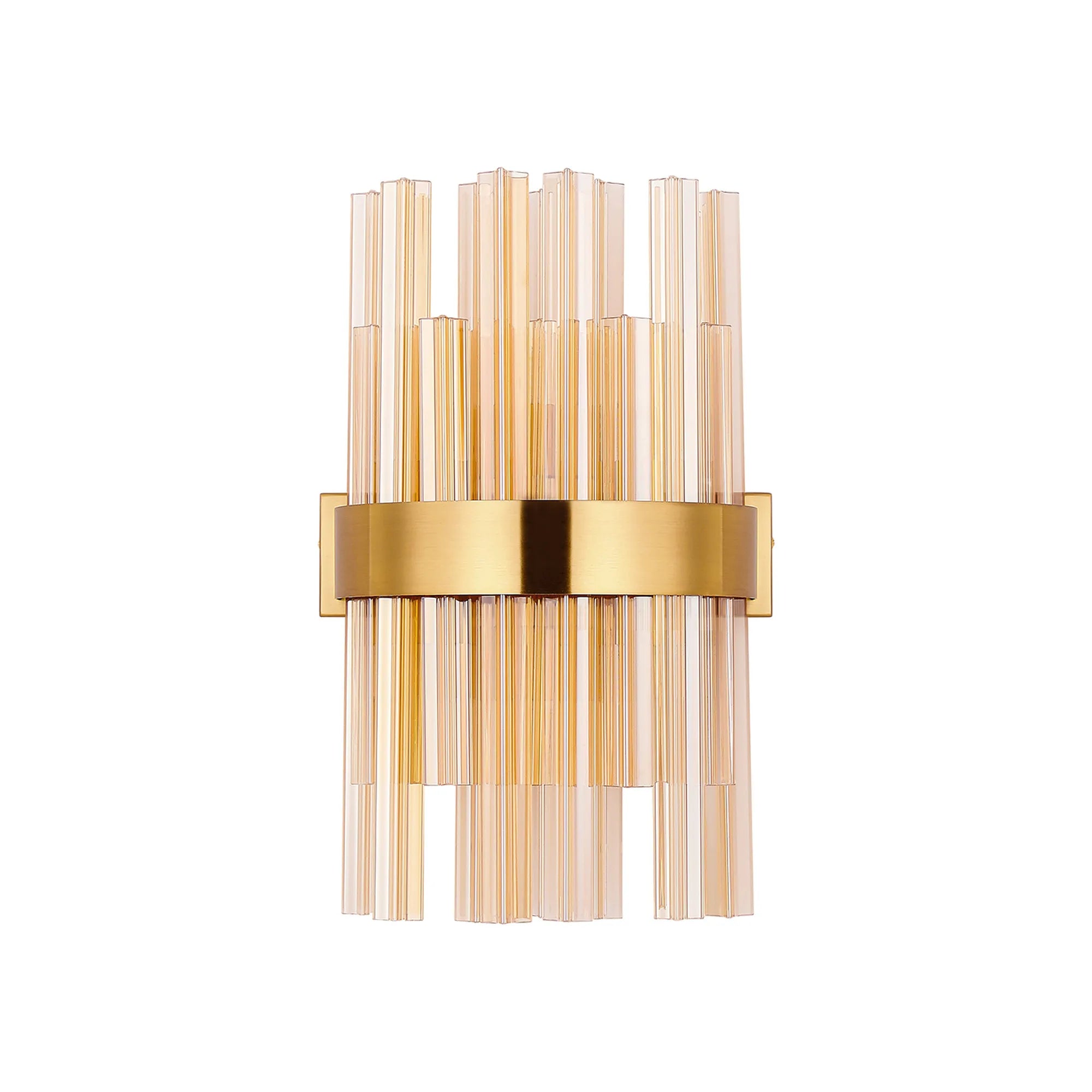 Farnley 6 Light Wall Light - Brass & Amber