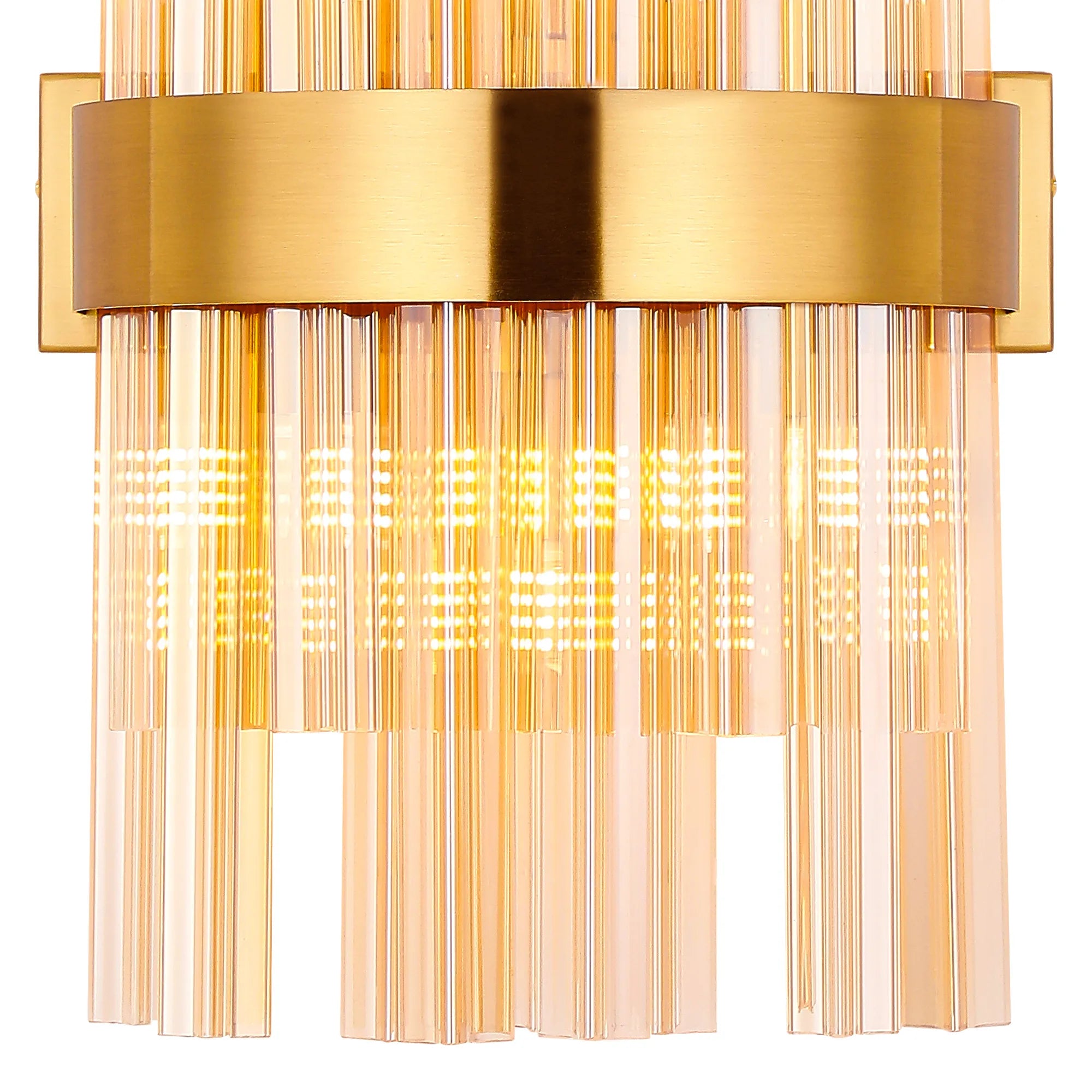 Farnley 6 Light Wall Light - Brass & Amber