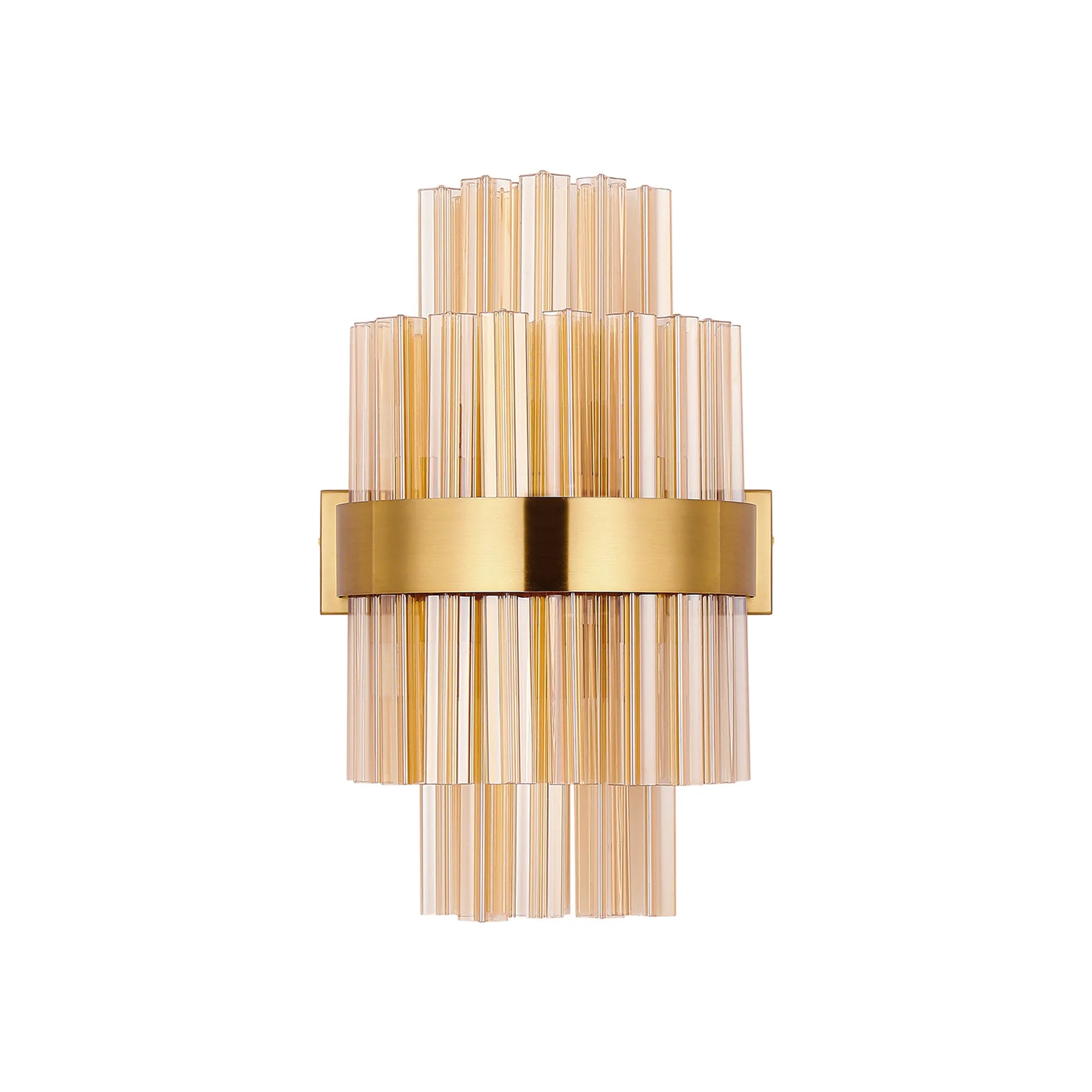 Farnley 6 Light Wall Light - Brass & Amber