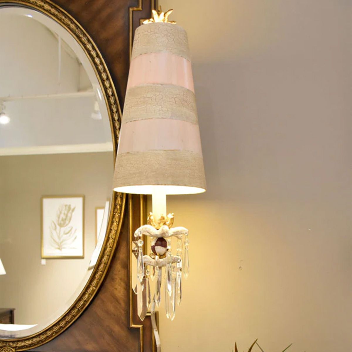 Flambeau Birdland Single Table Lamp - Gold Leaf & Cream