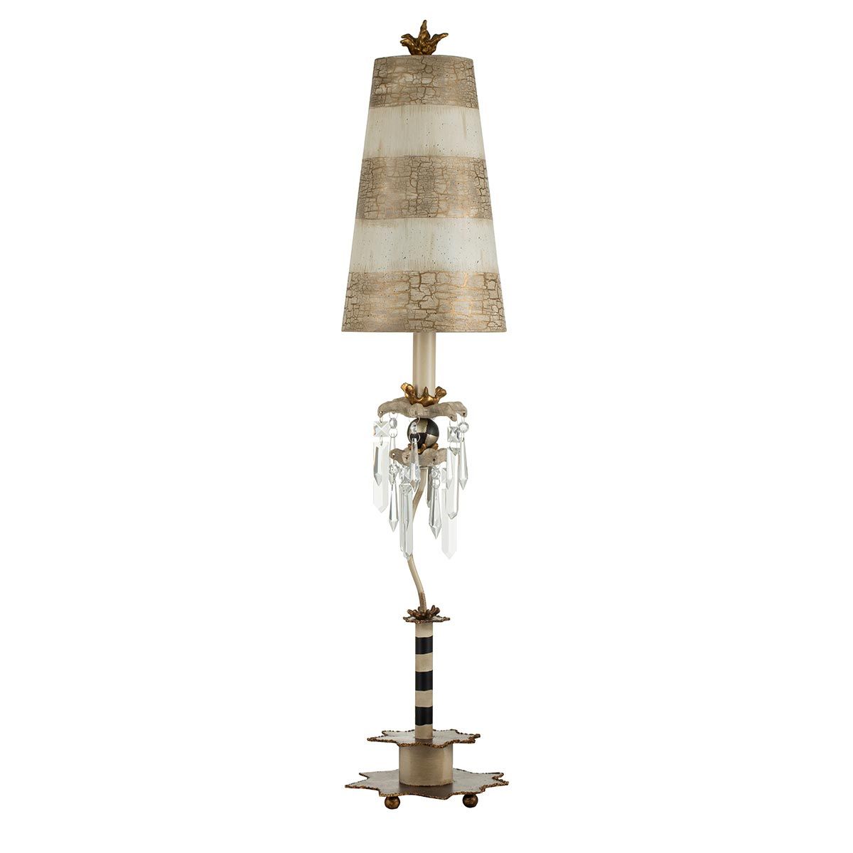 Flambeau Birdland Single Table Lamp - Gold Leaf & Cream