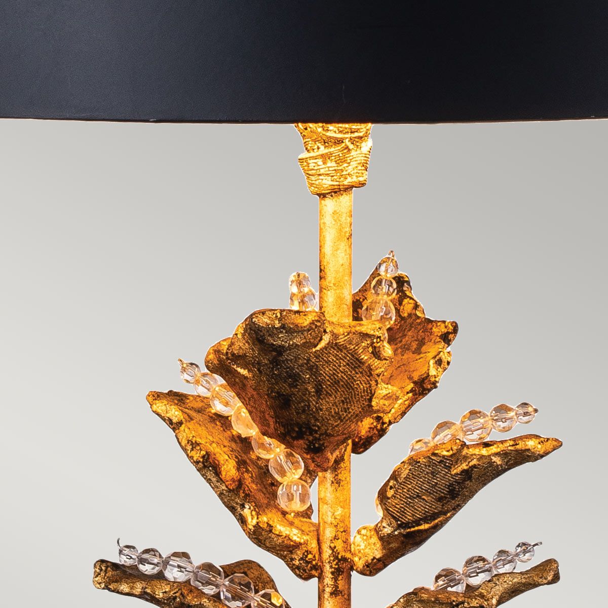 Flambeau Camilia 1 Light Table Lamp - Antique Gold & Black