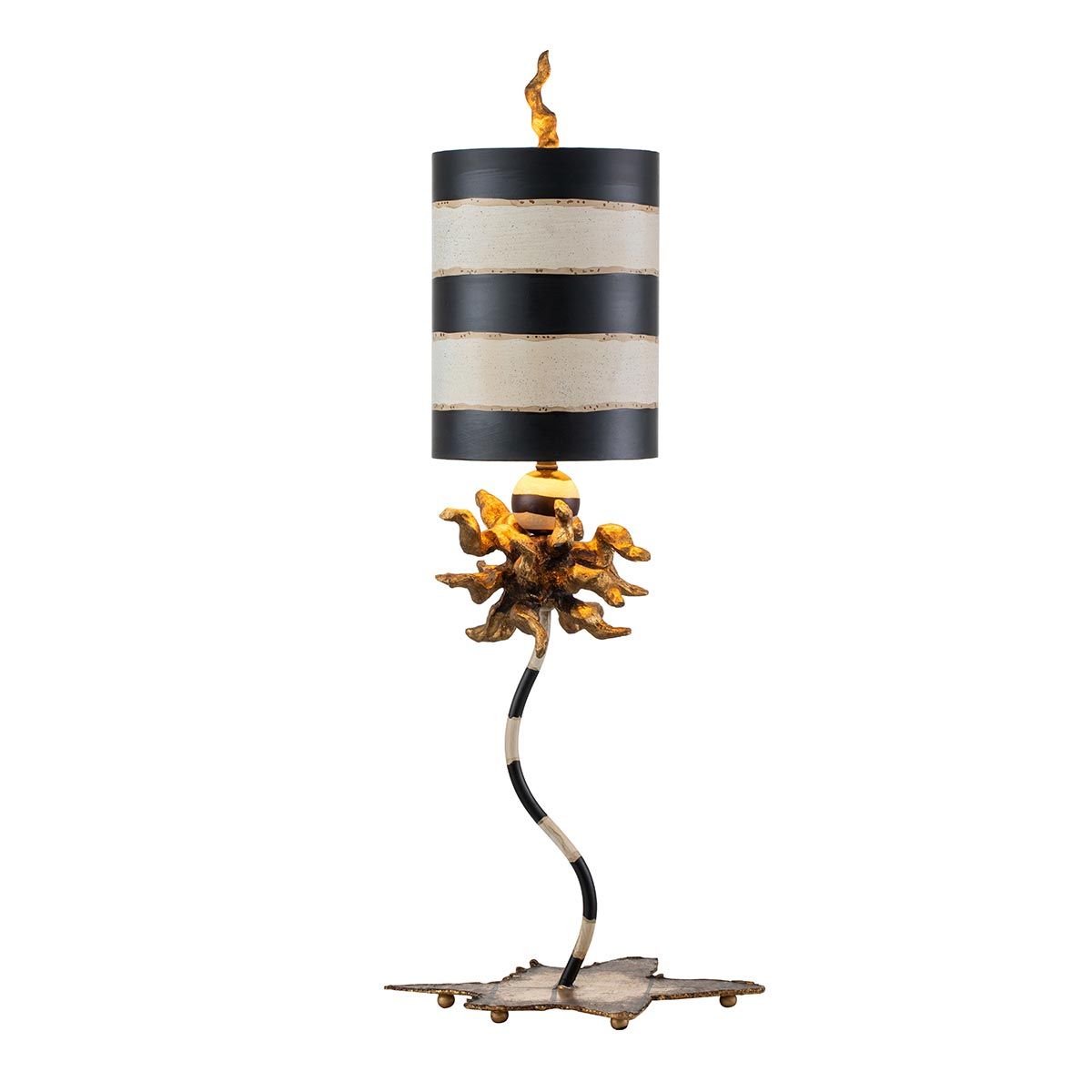 Flambeau Dominique Single Table Lamp - Black & Gold