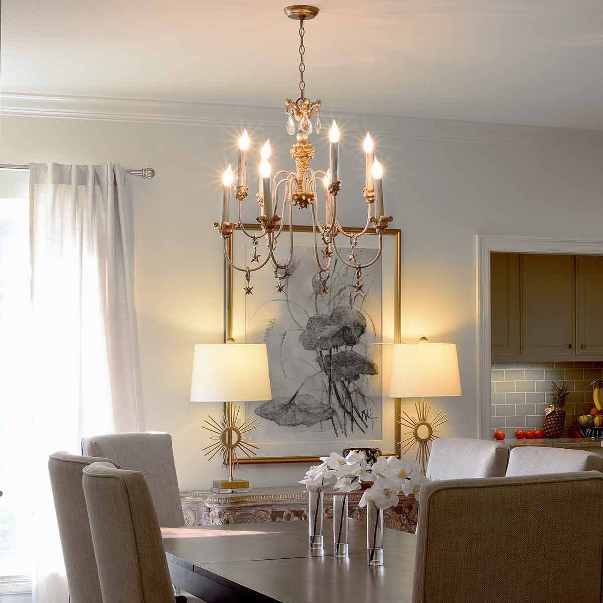 Flambeau Mignon 8 Light Chandelier - Gold & Silver