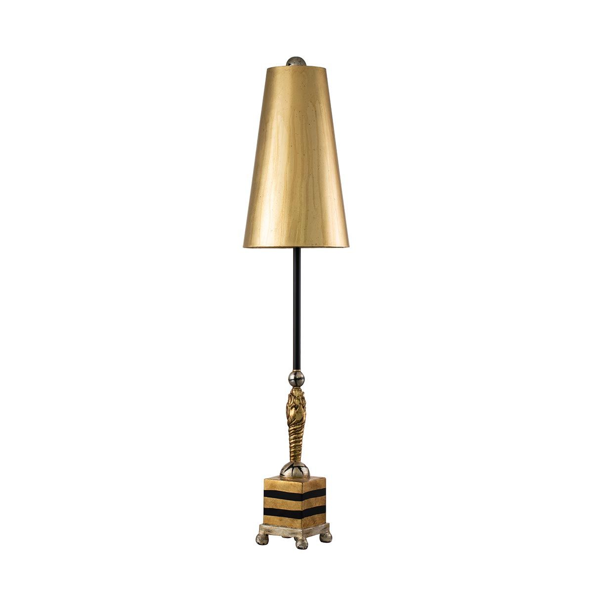 Flambeau Noma Luxe Single Table Lamp - Silver Leaf & Cream