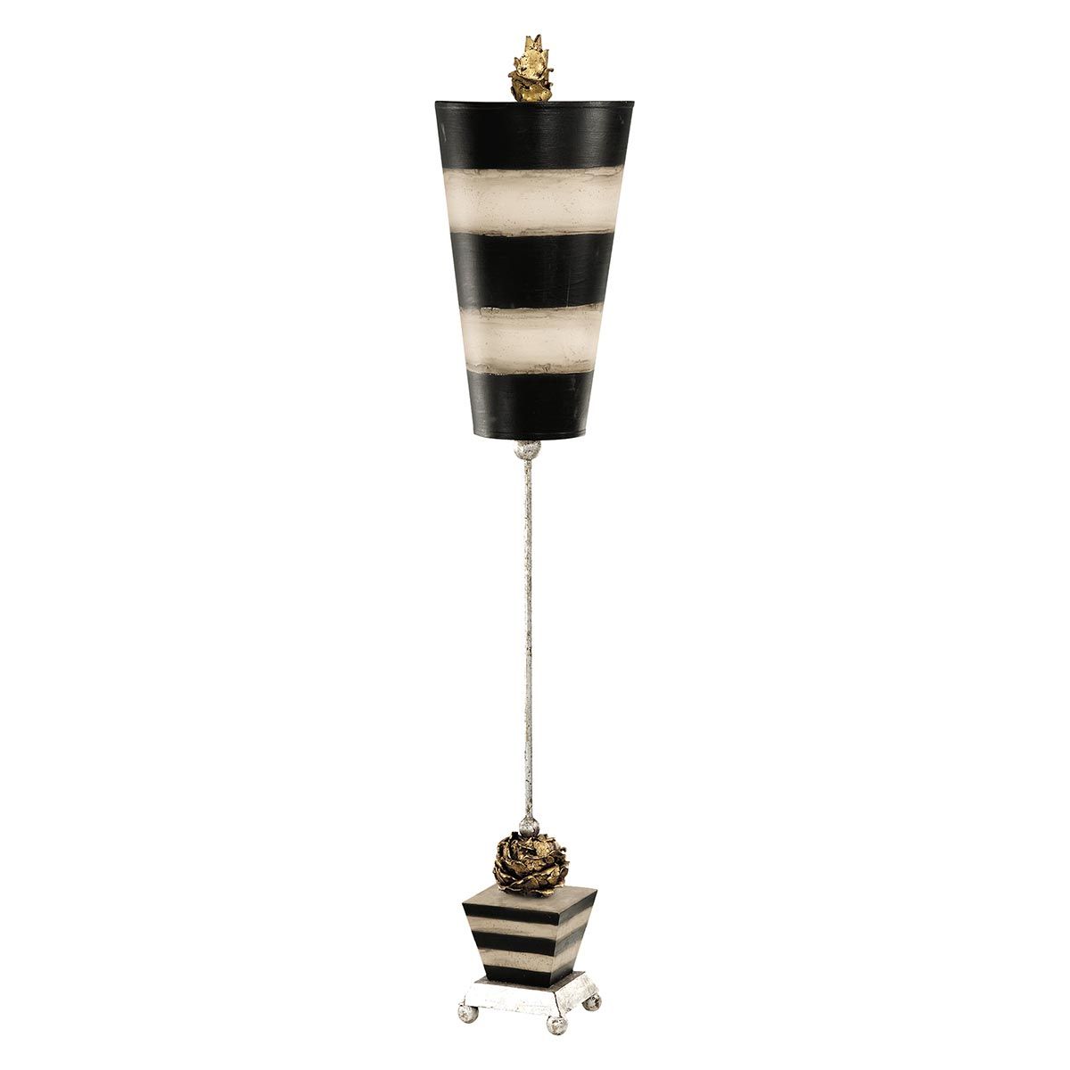 Flambeau Peony Single Table Lamp - Taupe & Black