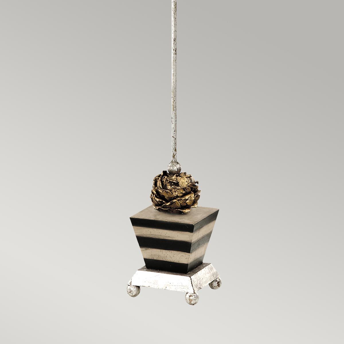 Flambeau Peony Single Table Lamp - Taupe & Black