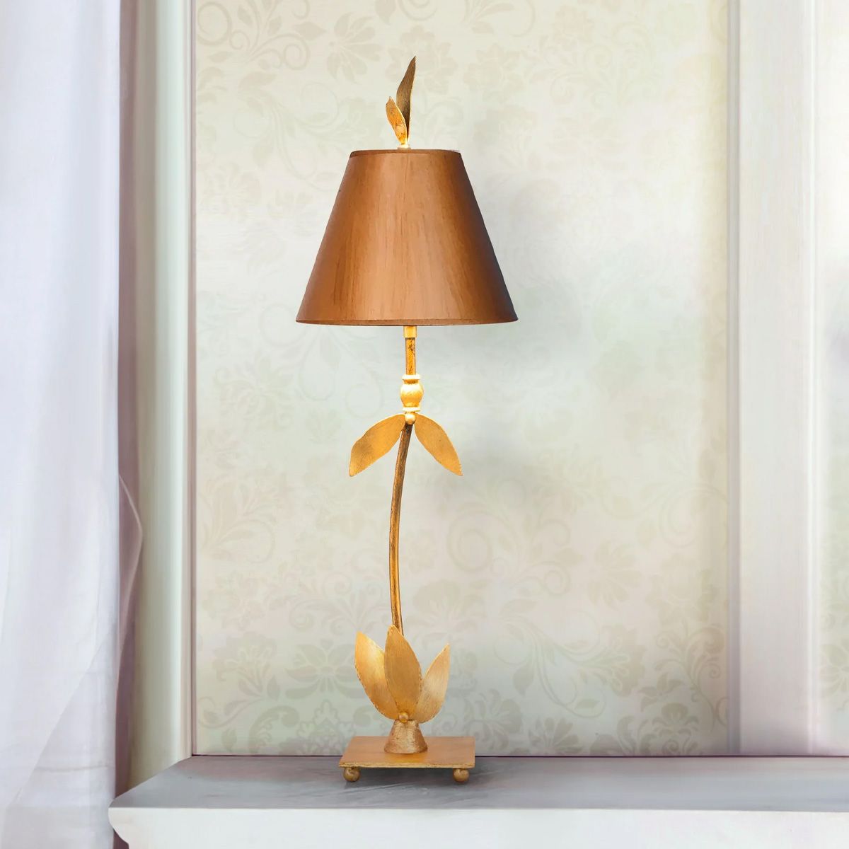 Flambeau Red Bell Single Table Lamp - Gold