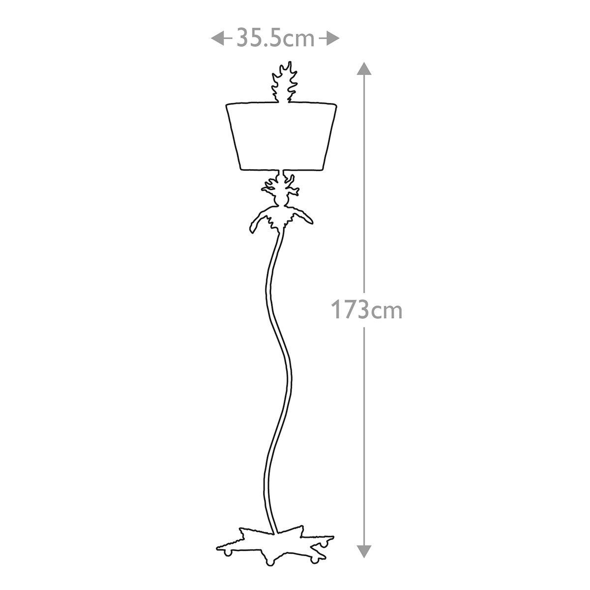 Flambeau South Beach Single Floor Lamp - Gold & Black