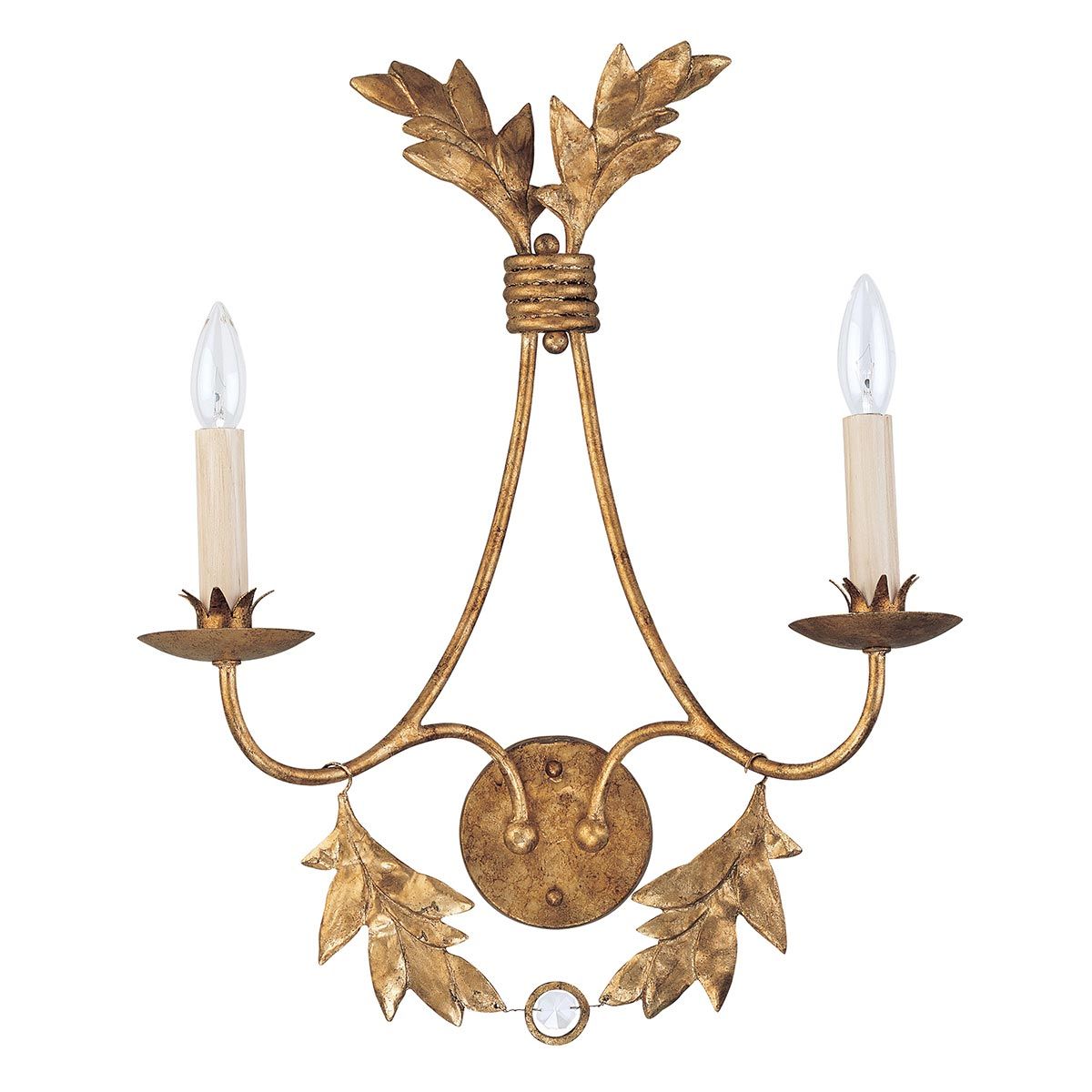 Flambeau Sweet Olive 2 Light Wall Light - Gilded Gold