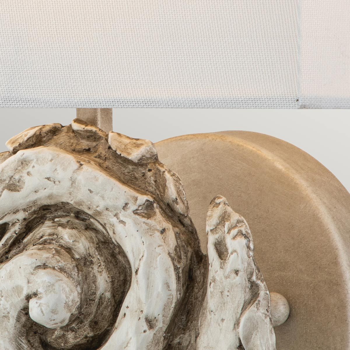 Flambeau Swirl 1 Light Large Wall Light - Bone White