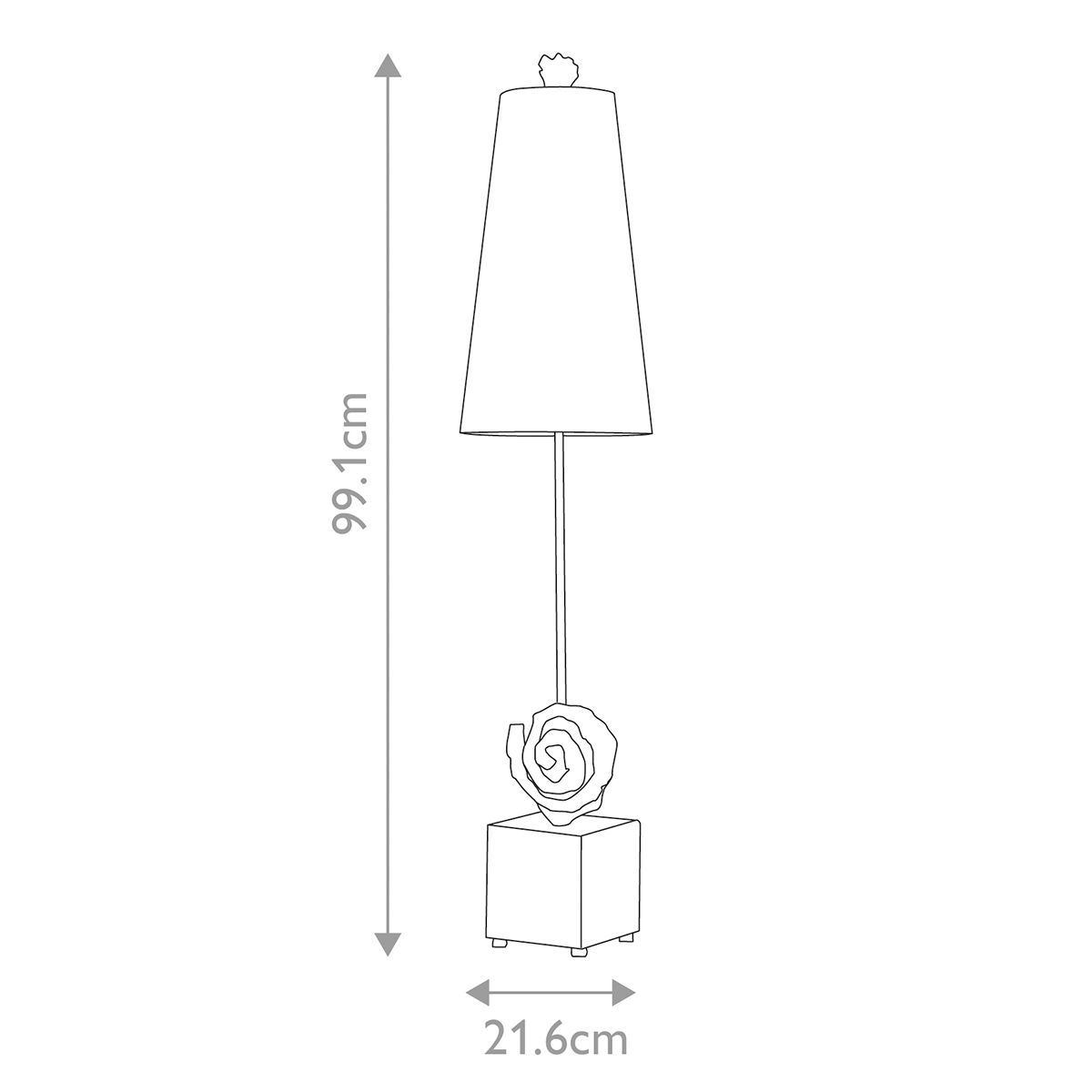 Flambeau Swirl 1 Light Table Lamp - Bone White