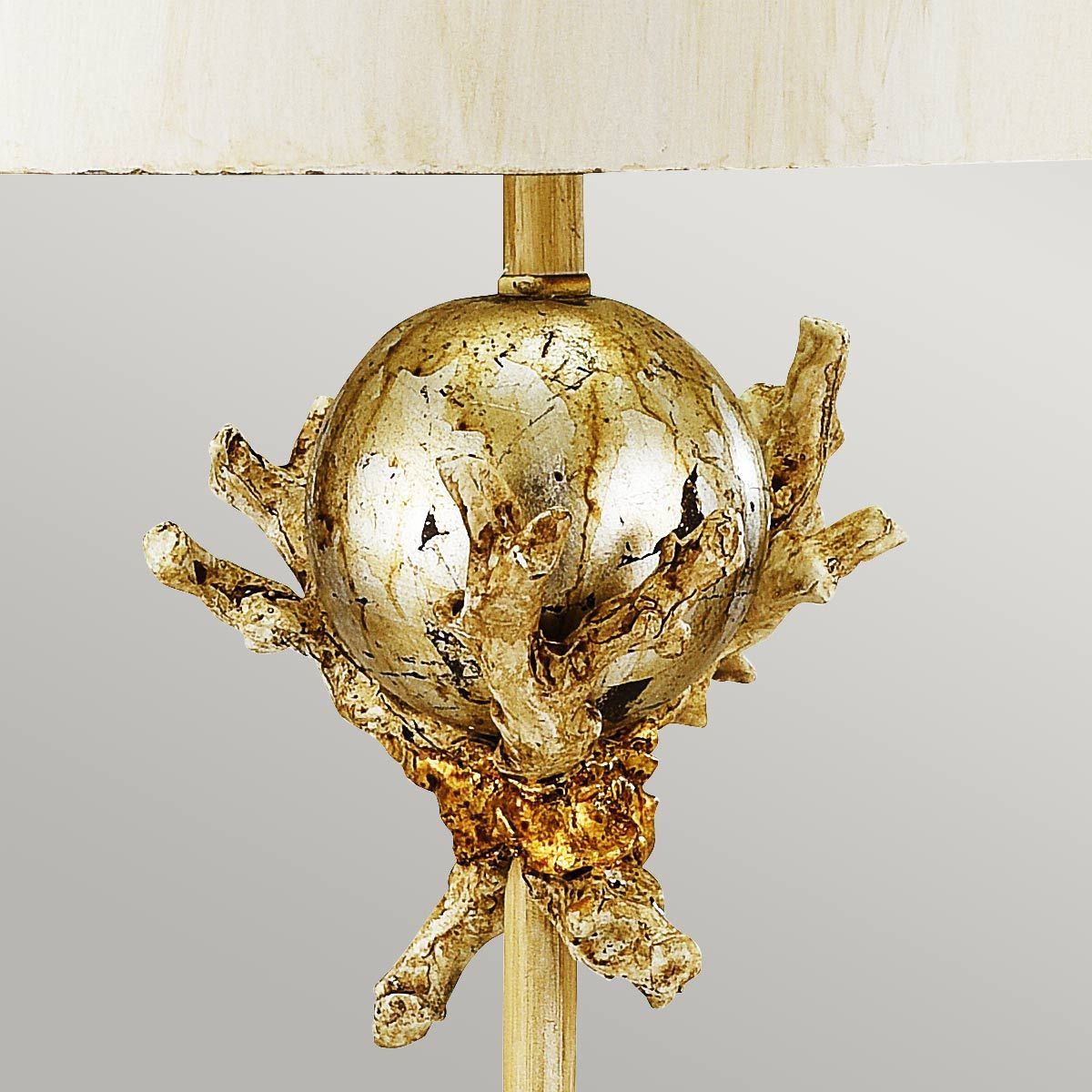 Flambeau Trellis Single Table Lamp - Putty Patina & Silver Leaf