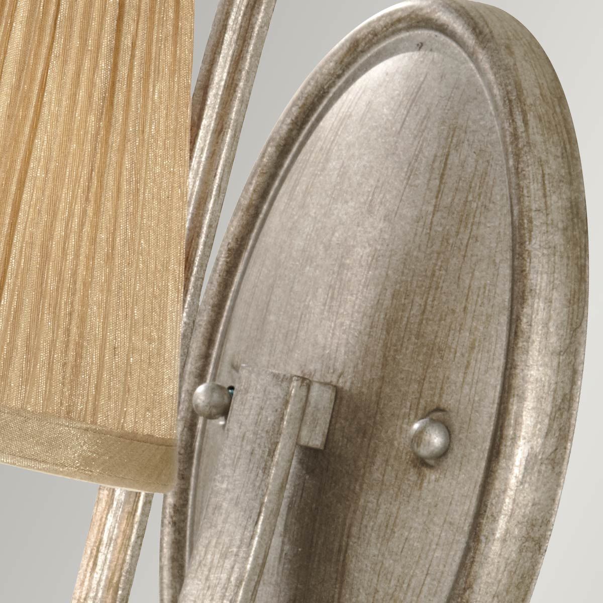 Feiss Abbey Single Wall Light - Silver Sand
