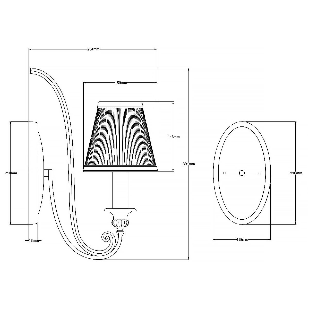 Feiss Abbey Single Wall Light - Silver Sand