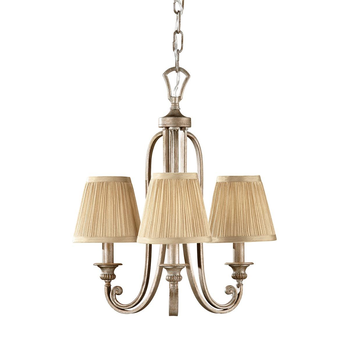 Feiss Abbey 3 Light Chandelier - Silver Sand