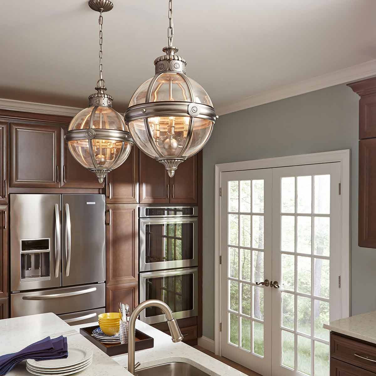 Feiss Adams 3 Light Pendant Chandelier - Antique Nickel