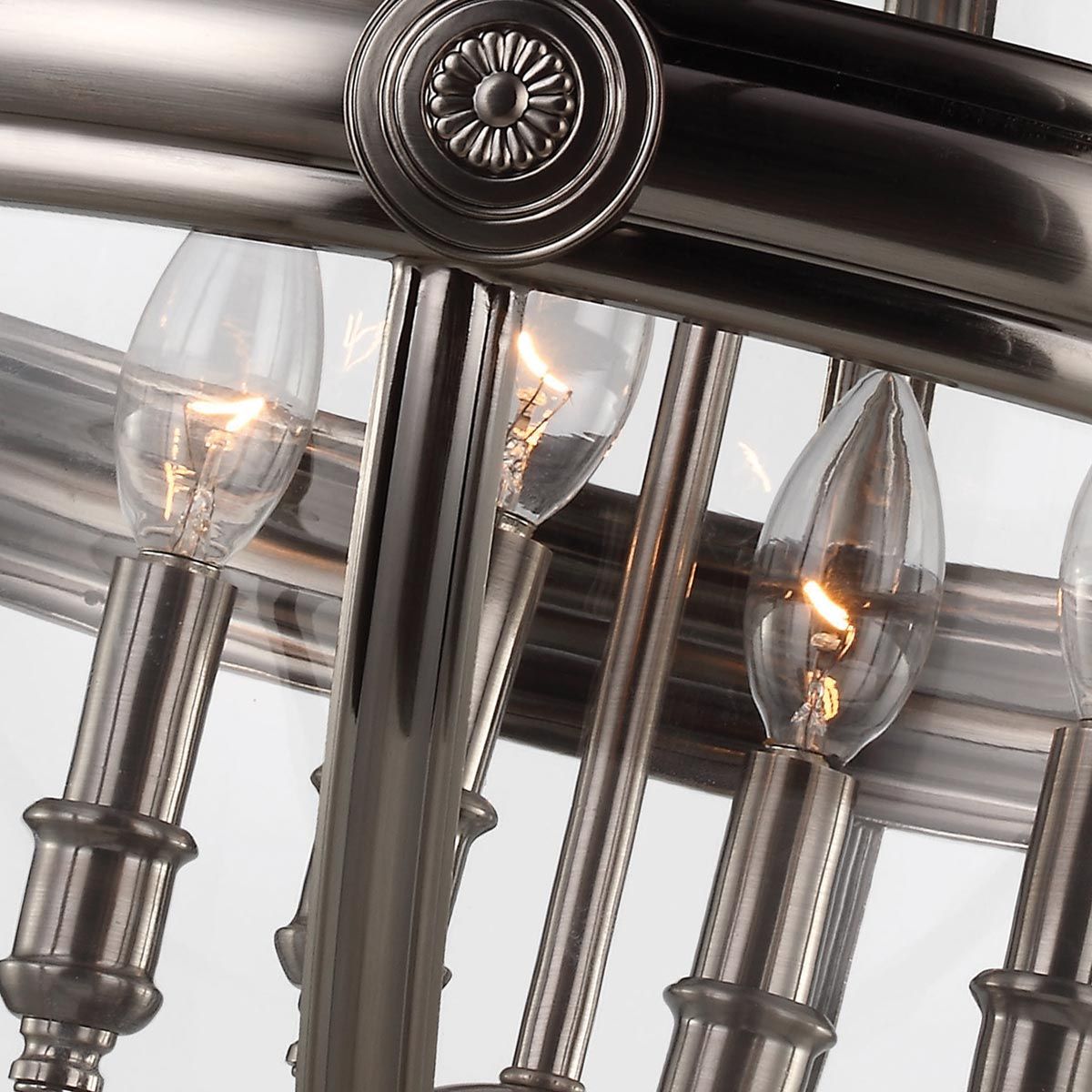 Feiss Adams 4 Light Pendant Chandelier - Antique Nickel