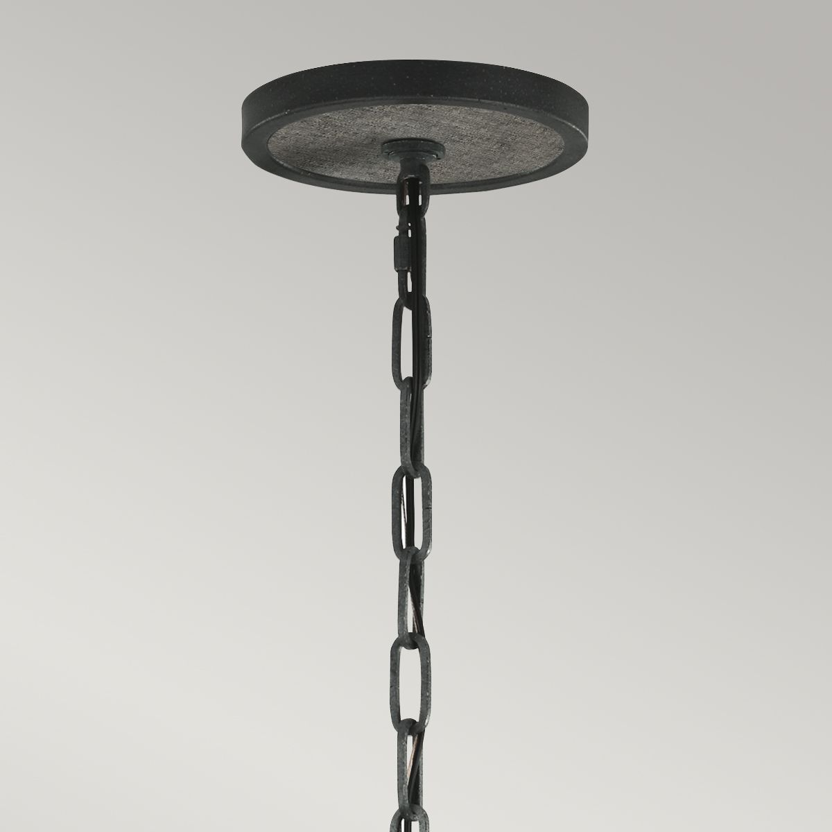 Feiss Allier 4 Light Pendant - Weathered Oak Wood & Antique Forged Iron