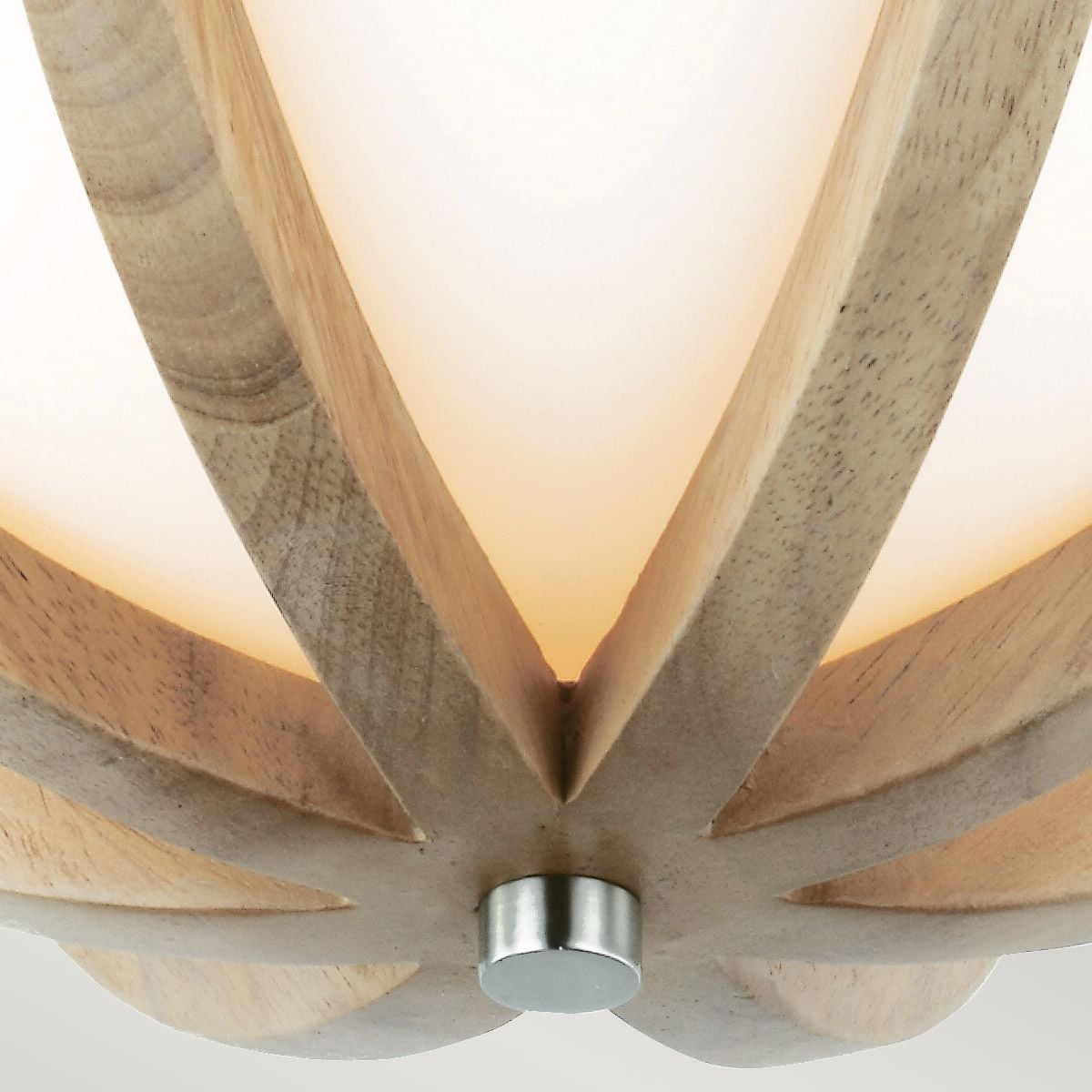 Feiss Allier Flush Mount Fitting - Light Wood & Brushed Steel