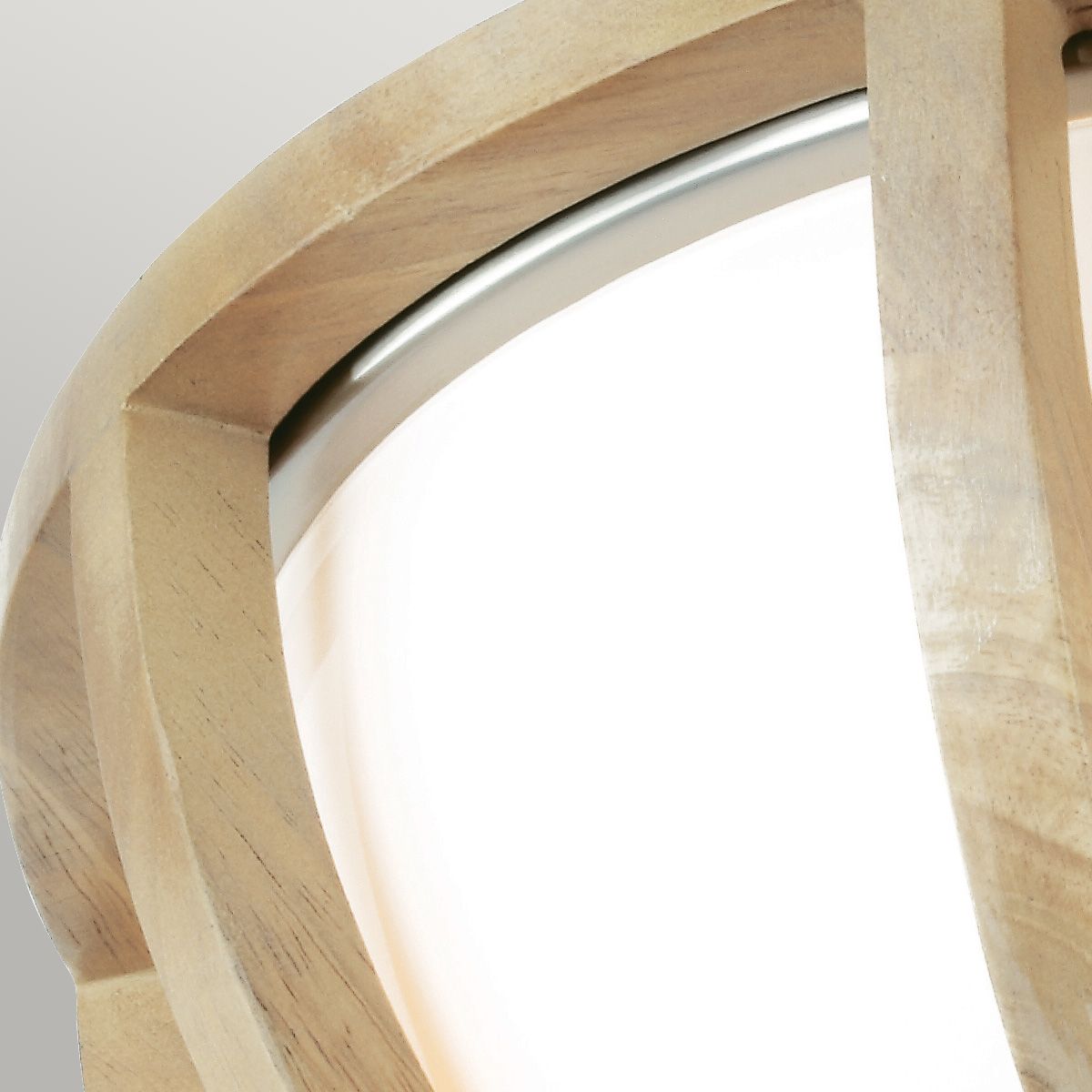 Feiss Allier Flush Mount Fitting - Light Wood & Brushed Steel