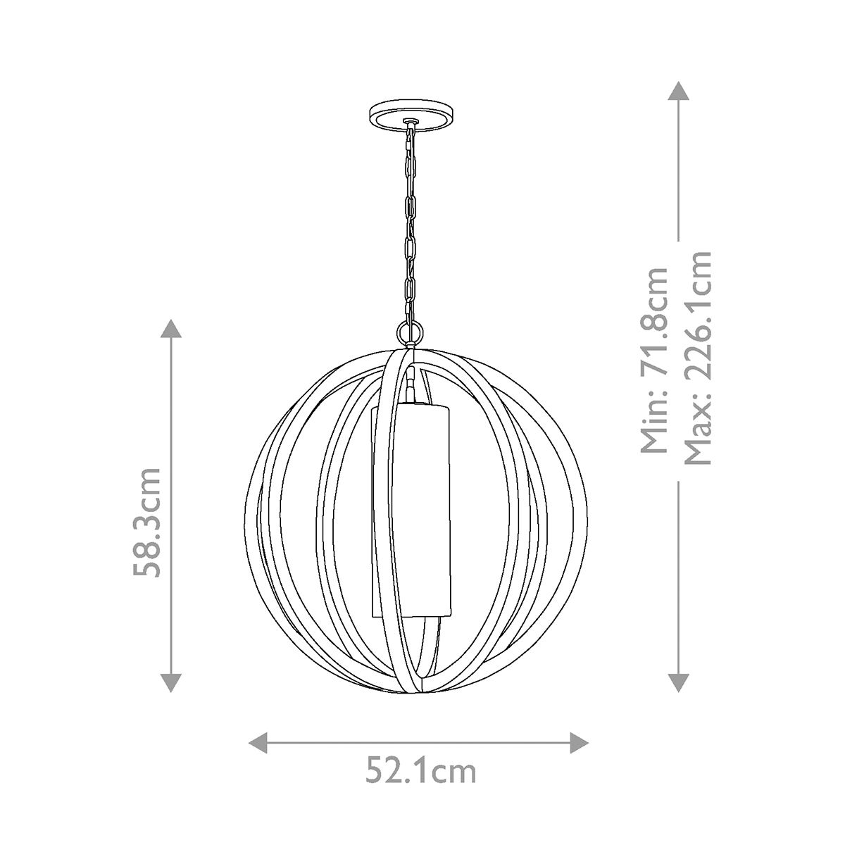 Feiss Allier Small Pendant - Light Wood & Brushed Steel