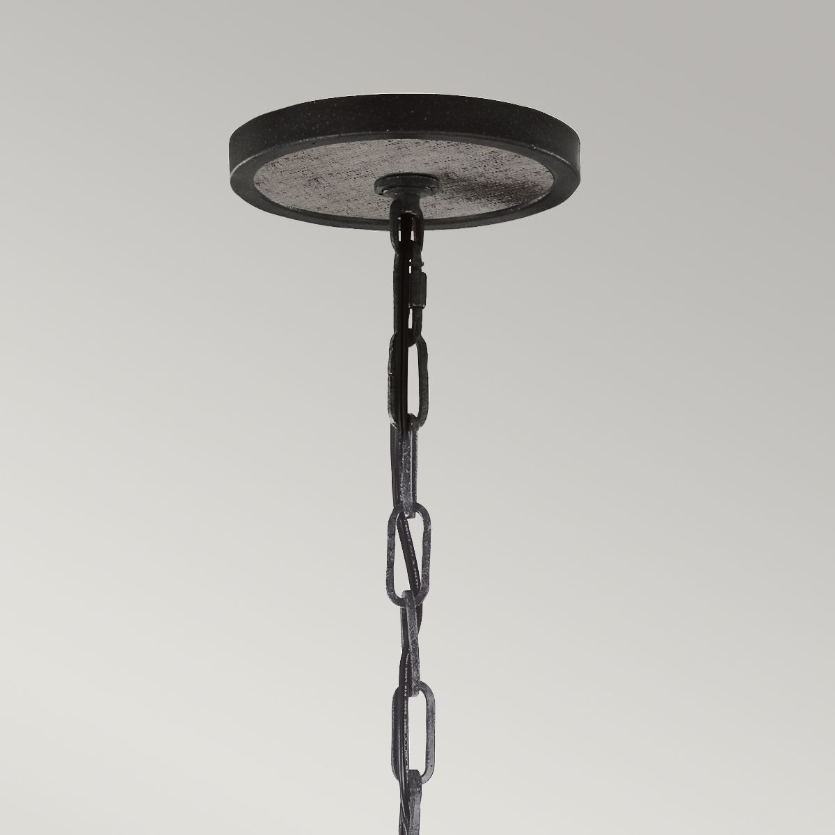 Feiss Allier Mini Pendant - Weathered Oak Wood & Antique Forged Iron