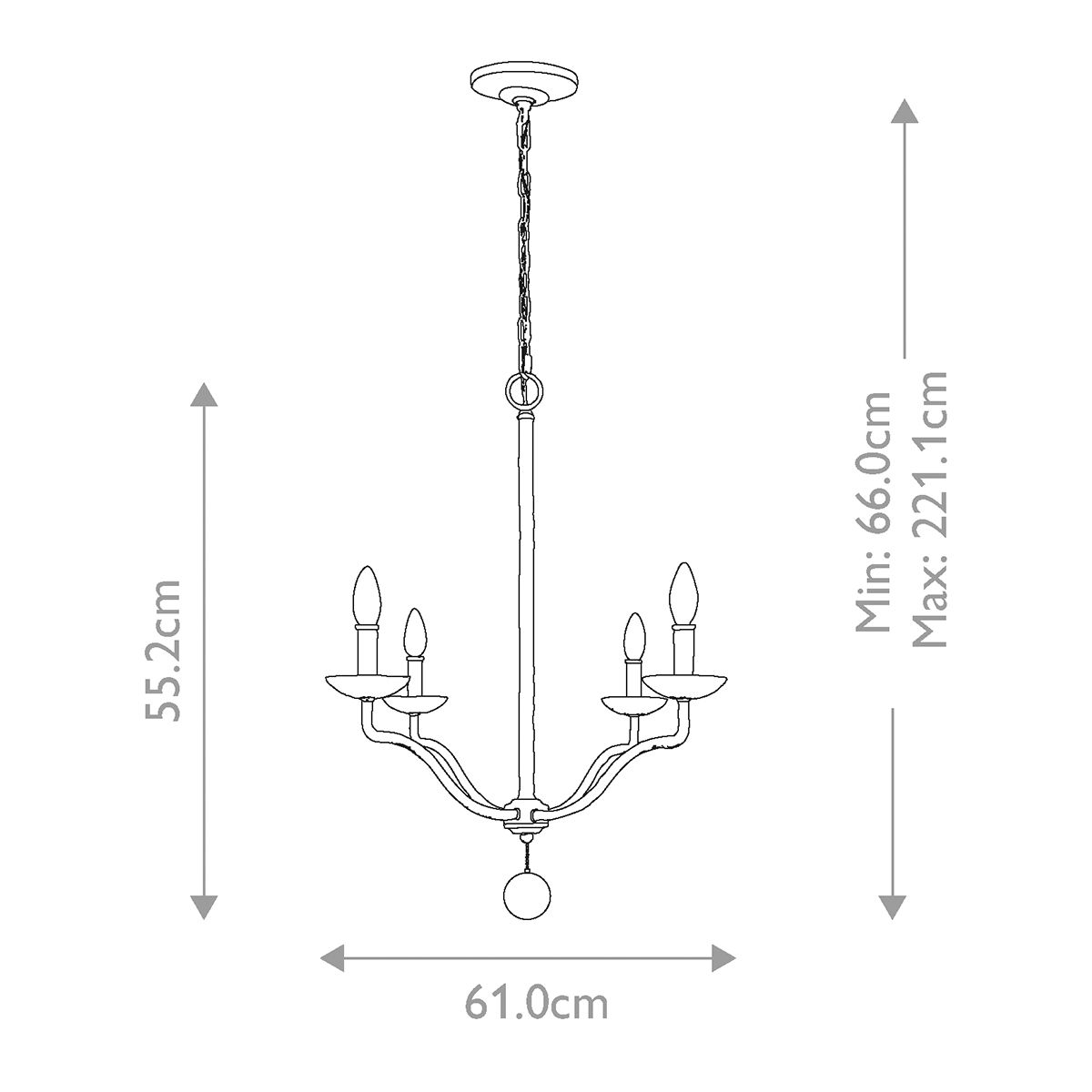 Feiss Annie 4 Light Chandelier - Plaster White