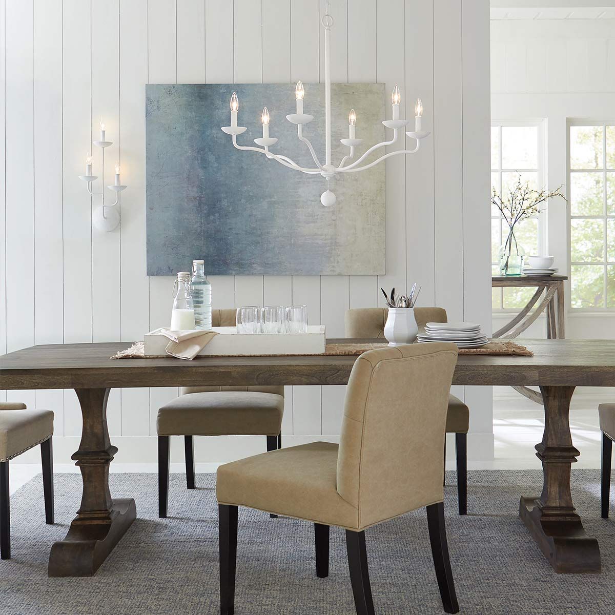 Feiss Annie 6 Light Chandelier - Plaster White