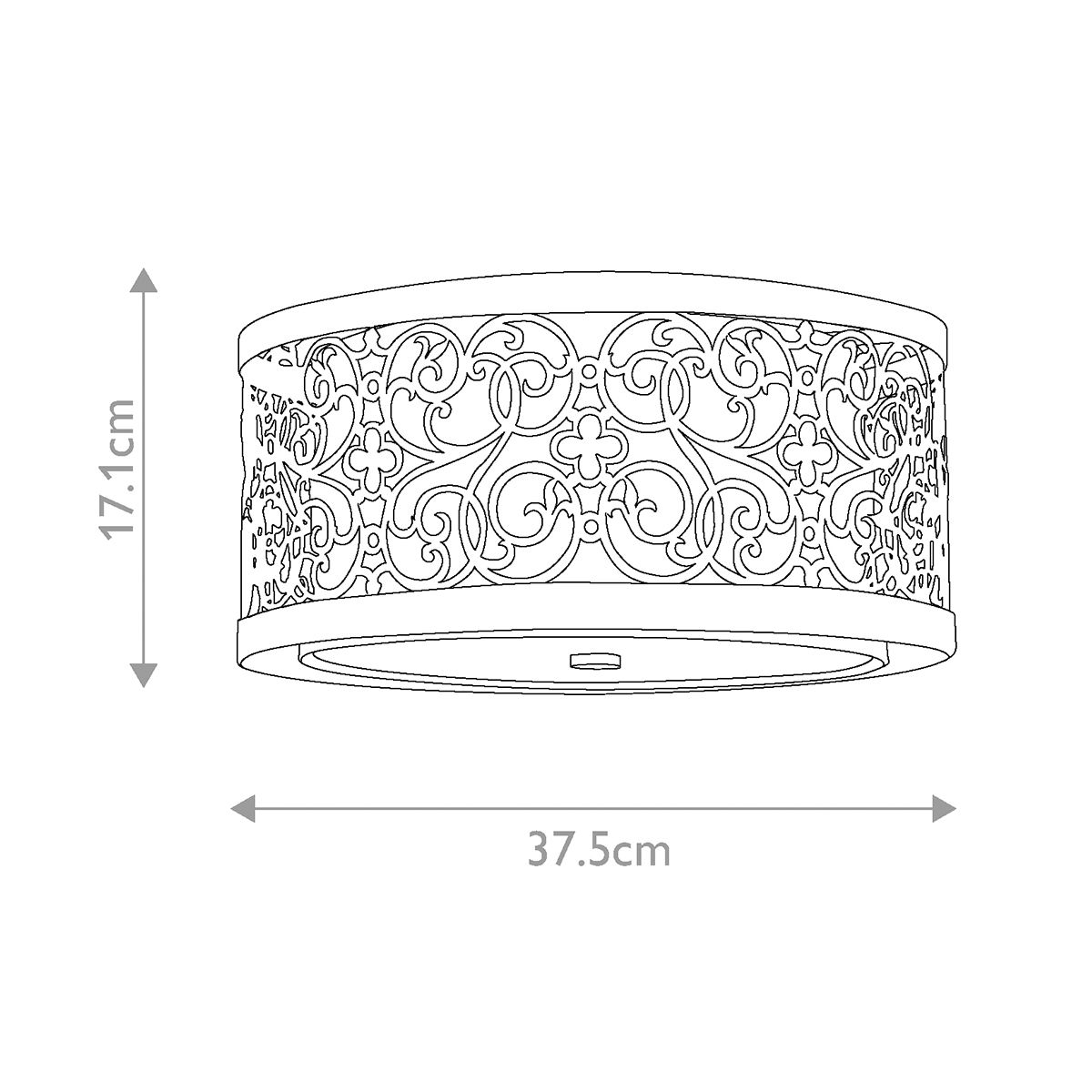 Feiss Arabesque 2 Light Flush Fitting - Silver Leaf Patina