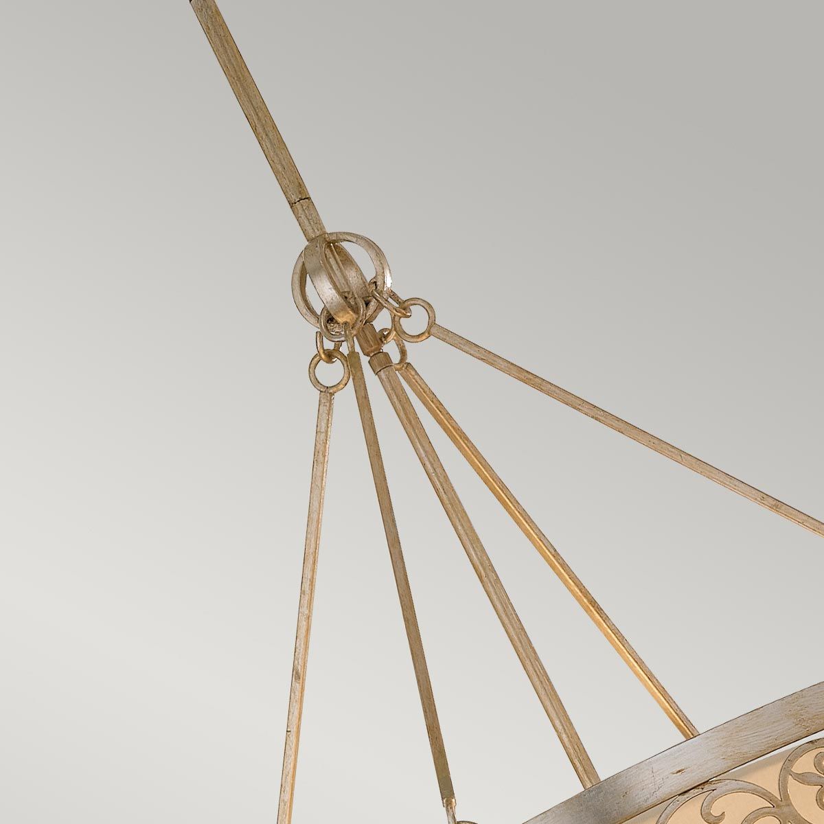 Feiss Arabesque 4 Light Chandelier - Silver Leaf Patina