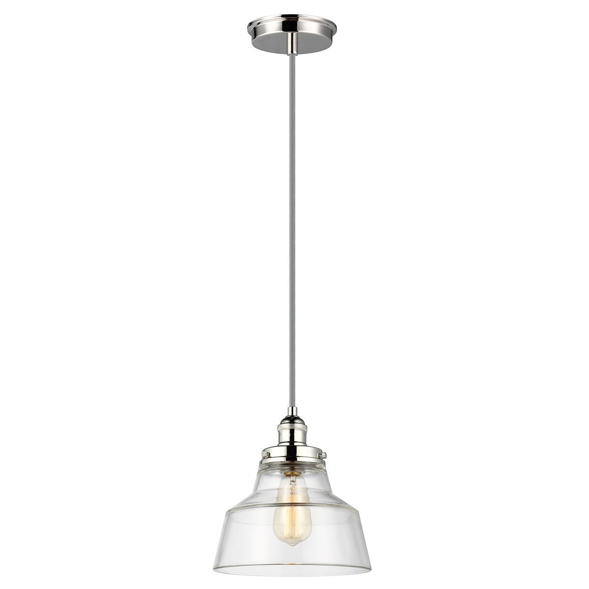 Feiss Baskin Single Pendant - Polished Nickel