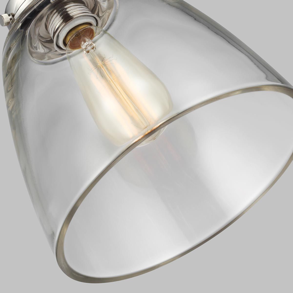 Feiss Baskin Rounded Single Pendant - Polished Nickel