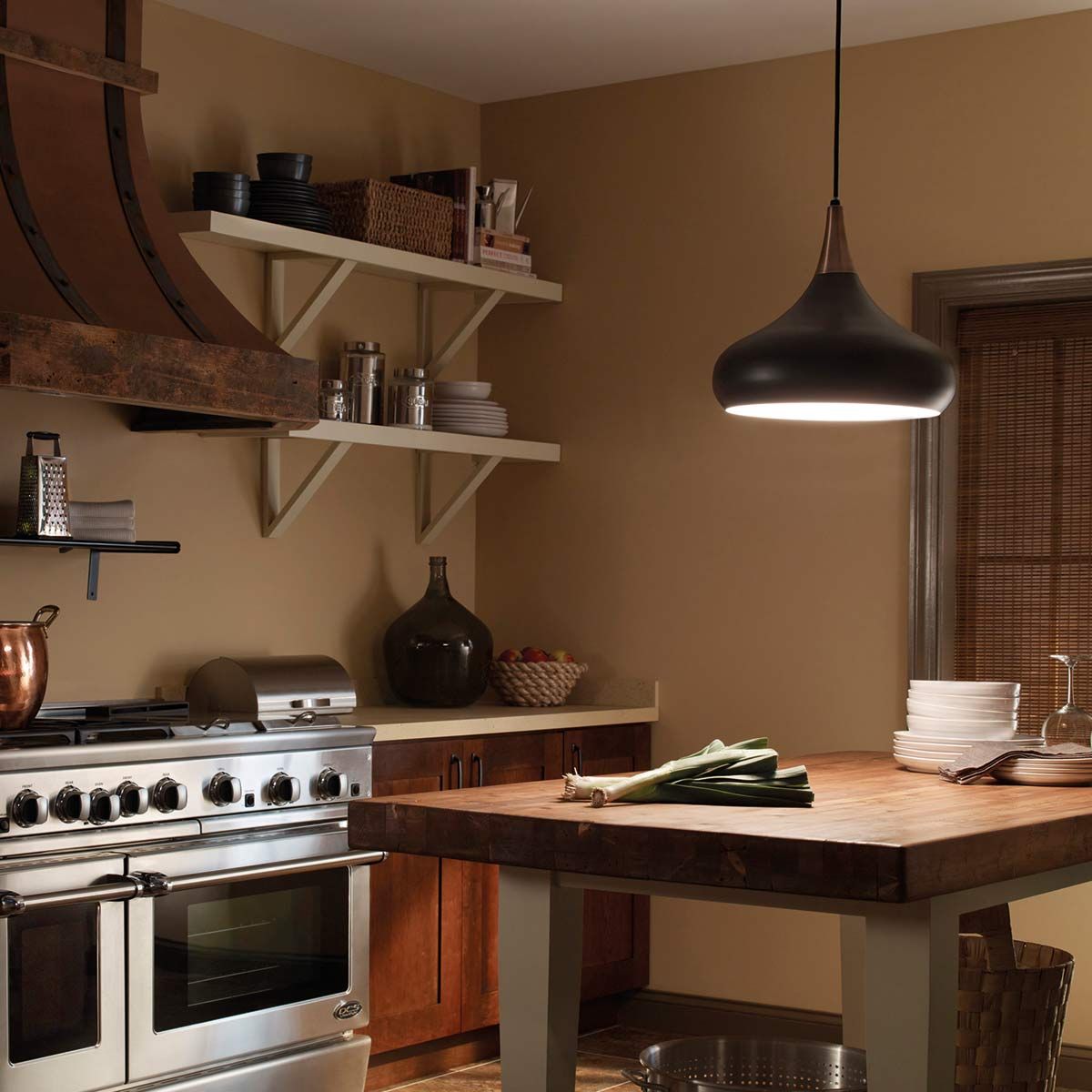 Feiss Beso Single Medium Pendant - Dark Bronze