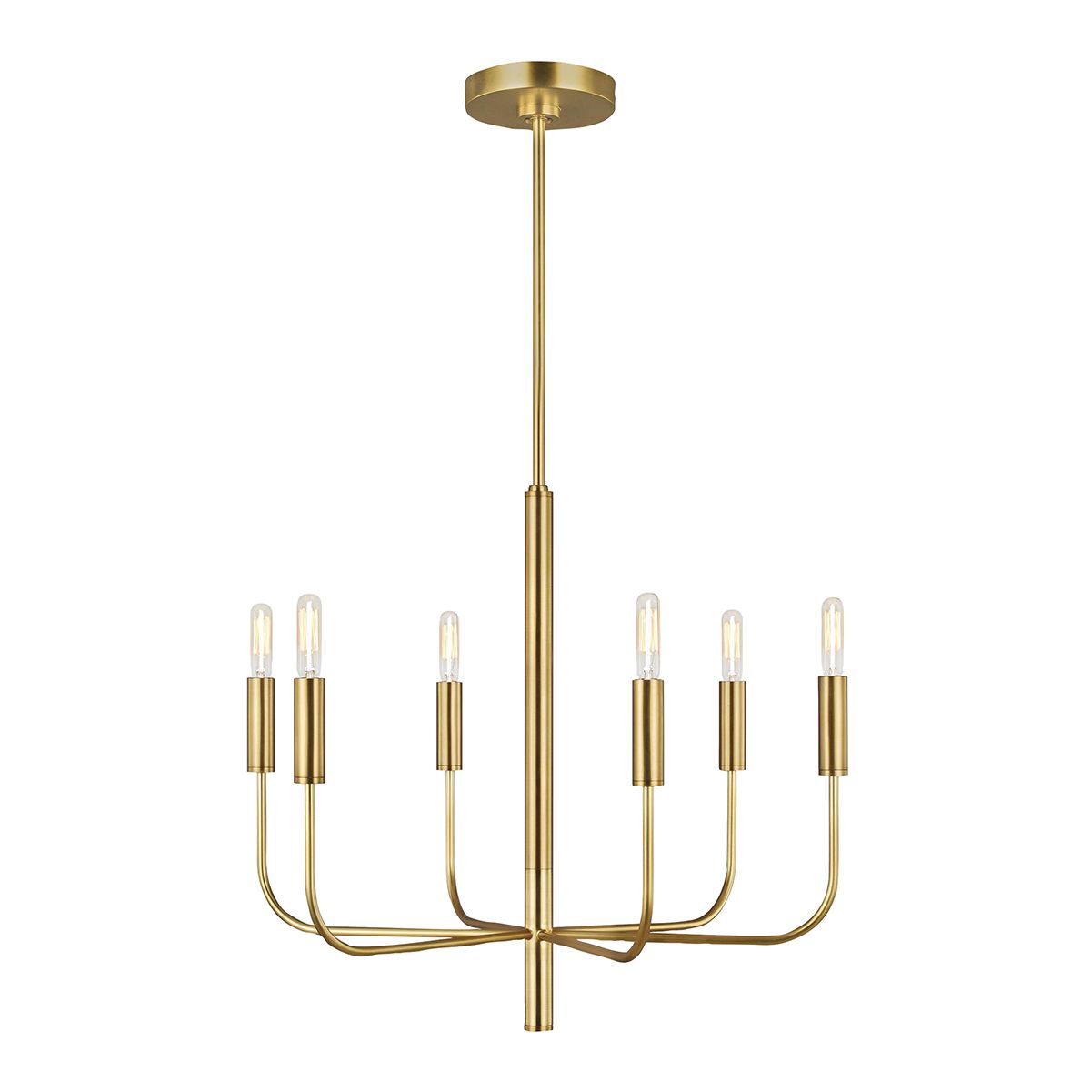 Feiss Brianna 6 Light Chandelier - Burnished Brass