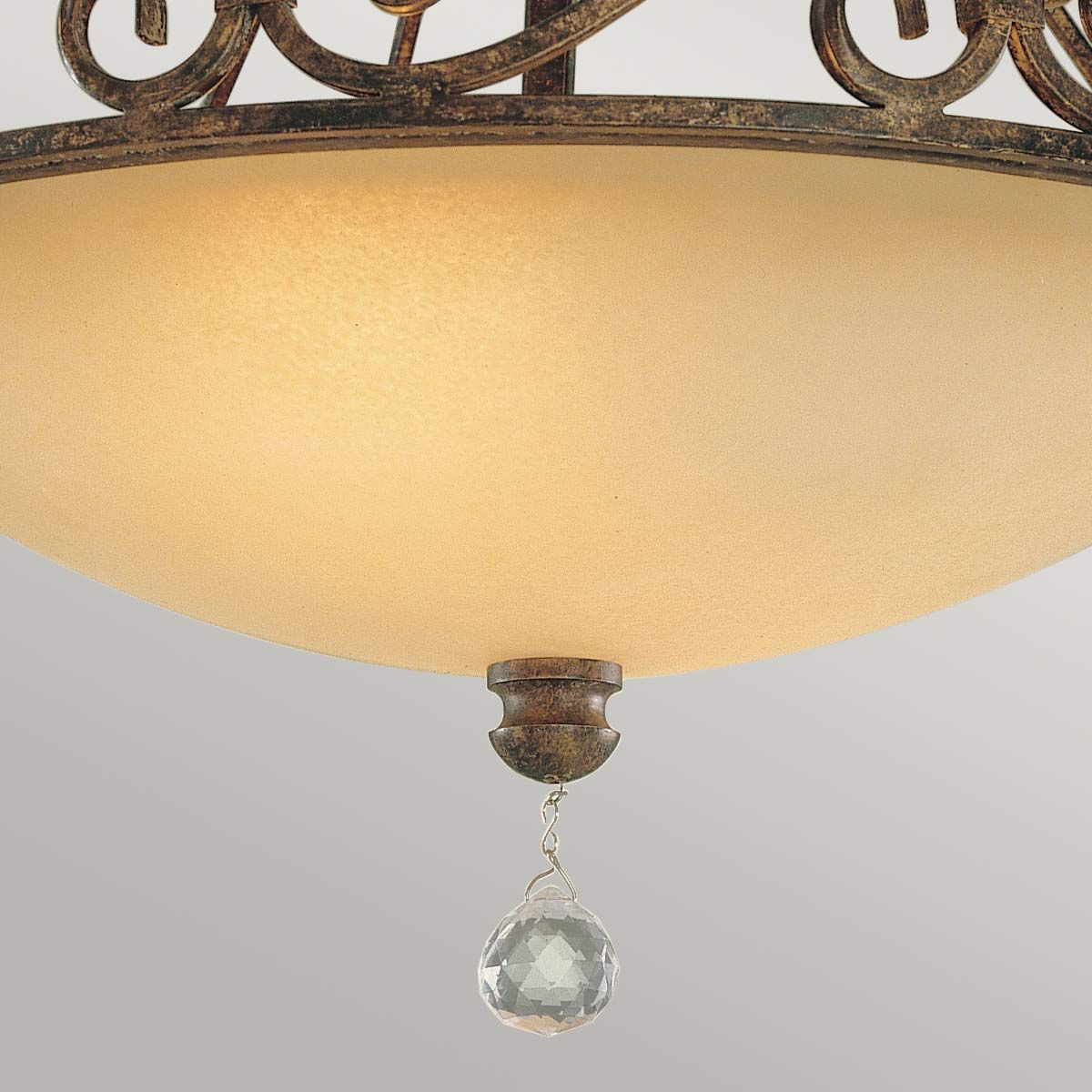 Feiss Chateau 2 Light Semi-Flush Fitting - Mocha Bronze