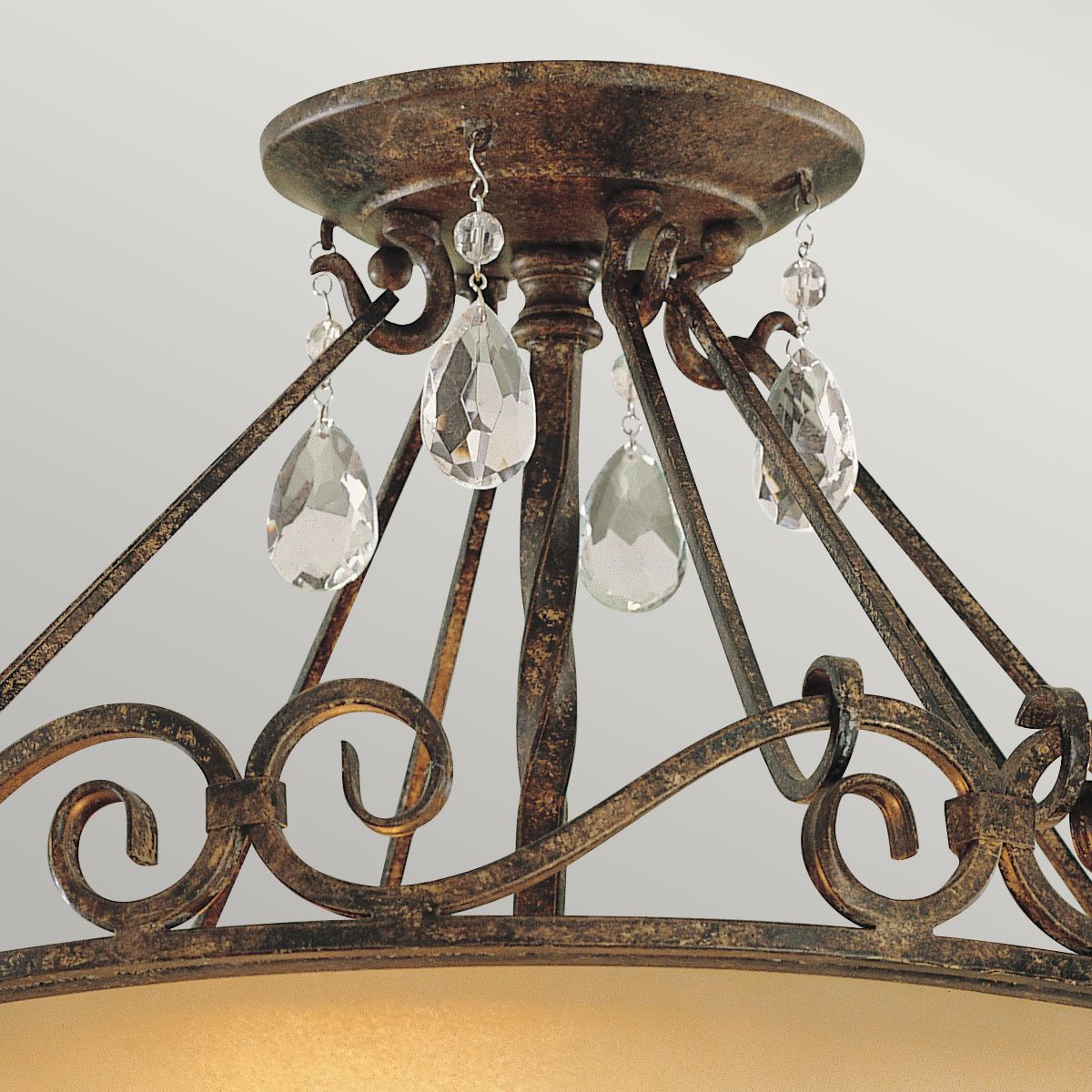 Feiss Chateau 2 Light Semi-Flush Fitting - Mocha Bronze