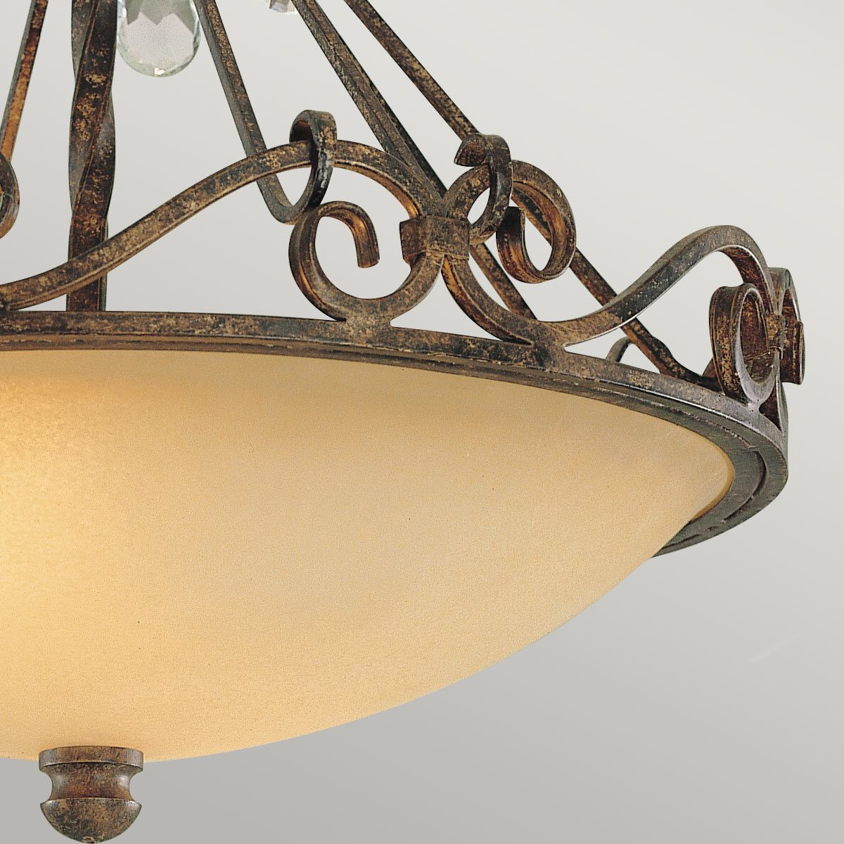 Feiss Chateau 2 Light Semi-Flush Fitting - Mocha Bronze