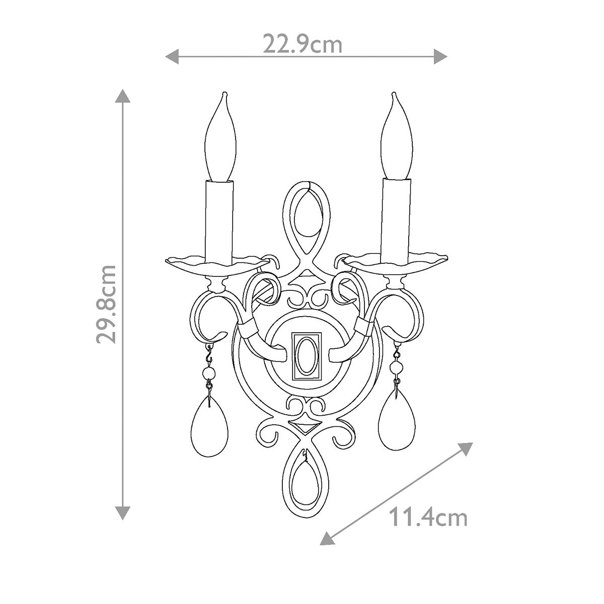 Feiss Chateau 2 Light Wall Light - Mocha Bronze