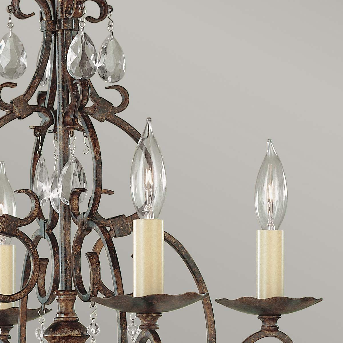Feiss Chateau 4 Light Chandelier - Mocha Bronze