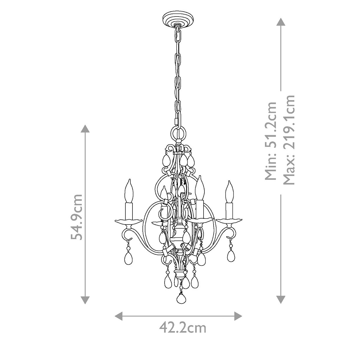 Feiss Chateau 4 Light Chandelier - Mocha Bronze